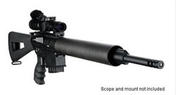 DPMS Panther LR-243 Semi-Auto Tactical Rifle RFLR243L, 243 Winchester, 18 in, Skeleton A2 w/Trap Door Stock, Black Finish