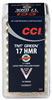 CCI 0951, 17 Hornady Magnum Rimfire (HMR), TNT Green Hollow Point (HP), 16GR, 2500fps, 50 Rd/bx