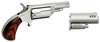 North American 22 Magnum Mini-Revolver Ported North American22MP, 22 Magnum (WMR), 1.63 in, Rosewood Grip, Stainless Finish, 5 Rd