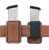 Galco Quick Single Magazine Case w/Spring Clip, For Secure Fit, Tan, Model QMC22, For .357(auto stag metal mag), 40, 9mm(both staggered poly mag)