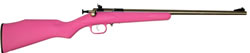 Crickett Single Shot Bolt Action Rifle 221SS, 22 Long Rifle, 16.125 in, Pink Synthetic Stock, Stainless Steel Finish