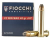 Fiocchi 22 Rimfire Ammunition 22WMB, 22 Winchester Magnum Rimfire, Jacketed Hollow Point, 40 GR, 1910 fps, 50 Rd/bx