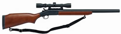 H&R SS2-457 Handi-Rifle w/Scope 72709, 45-70 Government, 22 in, Hardwood Stock, Blue Finish