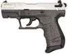 Walther P22 Pistol WAN22012, .22 LR, 3.4", Synthetic Grip, Chrome Finish, 3-Dot Adjustable Sights, 10 Rd