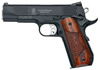 Smith & Wesson 1911 eSeries Pistol 108483, 45 ACP, 4.25 in, Laminate Wood/Rounded Butt Grip, Black Finish, 8 Rd