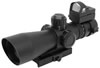 NcStar Mark III Rifle Scope w/Red Dot Sight STP3942G/D, 3x-9x, 42mm, Black, P4 Illuminated Sniper Reticle