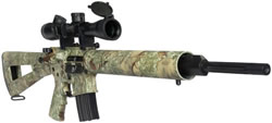 DPMS Panther Prairie Rifle RFA3PPD, 223 Remington, 20 in, Skeletonized A2 Black Zytel Stock, Kings Desert Shadow Camo Finish