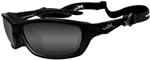 Wileyx Climate Control Gloss Black, Smoke Safety Glasses (857)