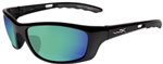 Wileyx Outdoors Gloss Black/Pol, Green/Blue Safety Glasses (P17GM)