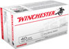 Winchester USA Pistol Ammunition USA40SWVP, 40 S&W, Full Metal Jacket (FMJ), 165 GR, 1060 fps, 100 Rd/b
