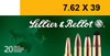 Sellier & Bellot Rifle Ammunition SB76239A, 7.62mmX39mm, Full Metal Jacket (FMJ), 123 GR, 2412 fps, 20 Rd/Bx