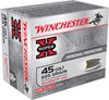 Winchester Super-X Pistol Ammunition X45CSHP2, 45 Long Colt, Silvertip Hollow Point (HP), 225 GR, 920 fps, 20 Rd/bx