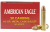 Federal American Eagle Rifle Ammunition AE30CB, 30 Carbine, Metal Case (MC), 110 GR, 1990 fps, 50 Rd/bx Federal American Eagle Rifle Ammunition AE30CB, 30 Carbine, Metal Case (MC), 110 GR, 1990 fps, 50 Rd/bx