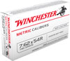 Winchester Metric Caliber Rifle Ammunition MC54RSP, 7.62x54mm Russian, Soft Point (SP), 180 GR, 2625 fps, 20 Rd/bx