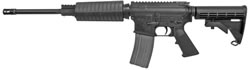 Olympic Arms Plinker Flat Top AR-15 Rifle PLINKER+ FT, 223 Remington/5.56 NATO, 16", Collapsible Stock, Black Finish