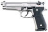 Beretta 92FS Inox Semi-Auto Pistol JS92F510, 9mm, 4.9 in, Hogue Rubber Grip Grip, Stainless Finish, 10 Rd, Made in USA