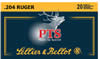 Sellier & Bellot Rifle Ammunition V332802U, 204 Ruger, Polymer Tip Spitzer, 32 GR, 4127 fps, 20 Rd/bx