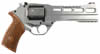 Chiappa Rhino 60DS Revolver 340077, 357 Magnum, 6", Wood Grips, Nickel Finish, Adjustable Sights, 6 Rd