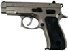 CZ 75 Semi-Auto Compact Pistol 91193, 9mm, 3.9", Black Plastic Grip, Satin Nickel Finish, 15 Rd