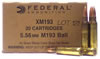 Federal XM Rifle Ammunition XM193BK, 5.56mm NATO, Full Metal Jacket Boat Tail, 55 GR, 3165 fps, 1000 Rd/Case