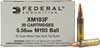 Federal XM Rifle Ammunition XM193F, 5.56mm NATO, Full Metal Jacket Boat-Tail, 55 GR, 3165 fps, 20 Rd/bx