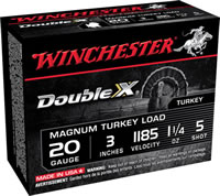 Winchester Supreme XX Magnum Turkey Shotshells X203XCT5, 20 Gauge, 3", 1-1/4 oz, 1185 fps, #5 Lead Shot, 10 Rd/bx