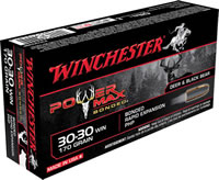 Winchester Super-X Power Max Rifle Ammunition X30303BP, 30-30 Winchester, Power Max Bonded, 170 GR, 2200 fps, 20 Rd/bx