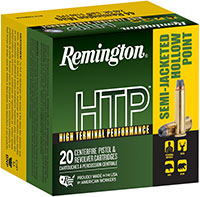Remington High Terminal Performance (HTP) Handgun Ammunition RTP44MG3A, 44 Remington Magnum, Semi-Jacketed Hollow Point (HP), 240 GR, 1180 fps, 20 Rd/bx