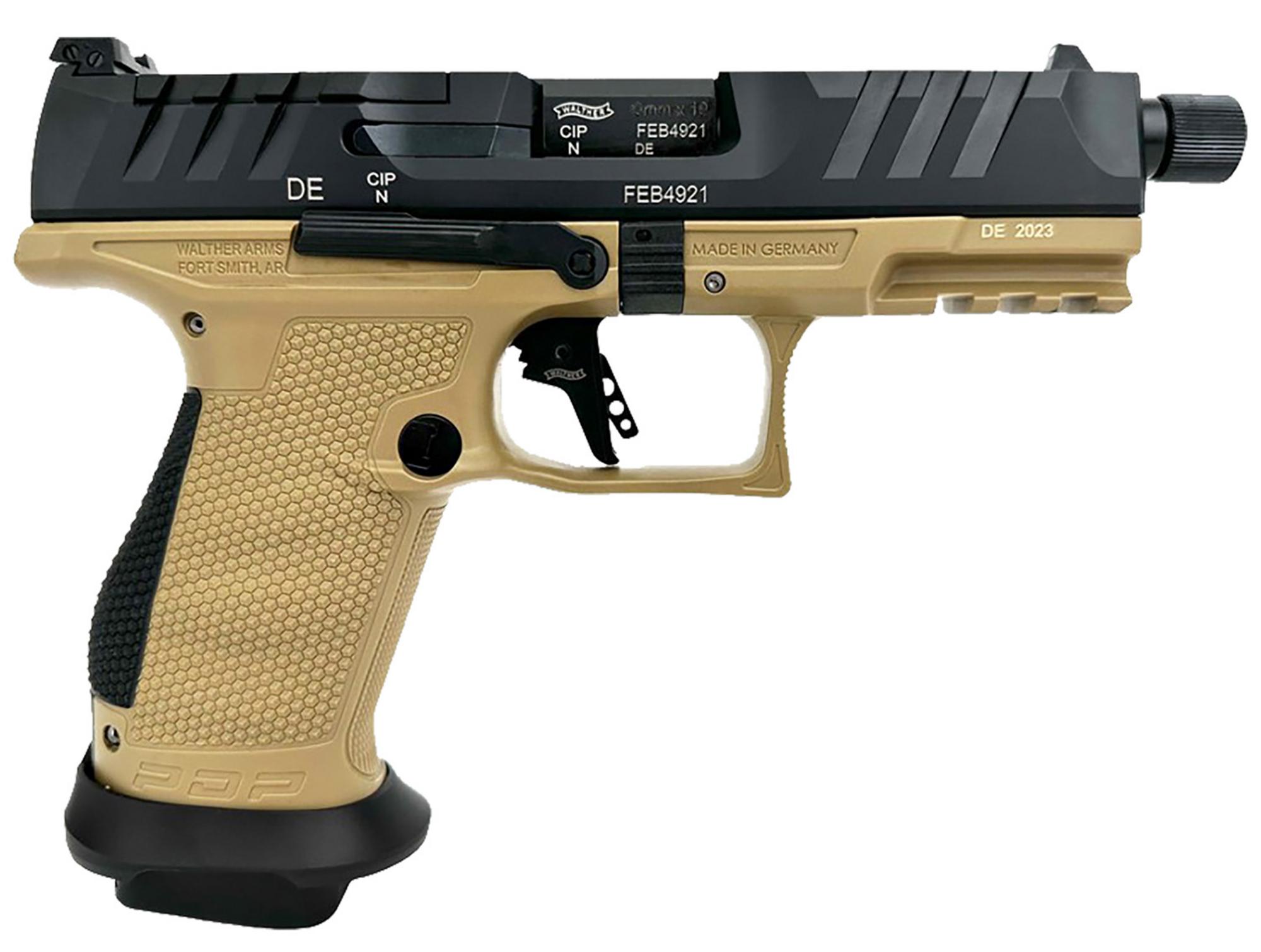 Walther PDP Pro SD Compact, 2877520 , 9mm, 4.60", Performance Duty Texture Grips, FDE Finish, Threaded, 18+1