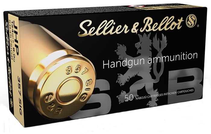 Sellier & Bellot Pistol Ammunition SB357SIGB, 357 Sig, JHP, 124 gr, 1476 fps, 50 Rd/Bx