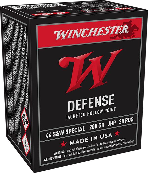 Winchester USA Pistol Ammunition USA44SWJHP, 44 S&W Spl, JHP, 200 gr, 900 fps, 20 Rd/Bx