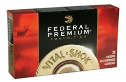 Federal Premium Vital Shok Ammunition P300WSME, 300 WSM, Nosler Partition, 165 GR, 3130 fps, 20 Rd/bx