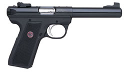 Ruger Mark III Model 22/45 512MK3 Rimfire Pistol 10107, 22 Long Rifle, 5 1/2 in, Check Polymer Grip, Blue Finish, 10 Rd, Adj Sights