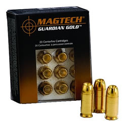 Magtech Guardian Gold Cartridges GG40B, 40 S&W, Jacketed Hollow Point, 180 GR, 990 fps, 20 Rd/bx