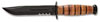 Kabar USMC Fixed Knife w/Partially Serrated Edge & Leather Sheath 1252
