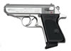 Walther PPK Semi-Auto Pistol VAH38002, 380 ACP, 3.35", Black Plastic Grip, Stainless Finish, 6 Rd