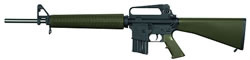 Armalite M15A2NM Tactical AR-15 Rifle, 223 Remington, 20" Chrome Lined, Semi-Auto, Green Fbrglass Stock, Black Steel Finish, w/Natl Match Trigg, 10 Rds