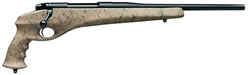 Weatherby Mark V CFP Rifle CFPI243NR1O, 243 Winchester, 16 in, Bolt Action, Tan W/ Black Webbing Stock, Blue Finish, 5 Rds