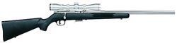 Savage 93FVSSXP Bolt Action Rifle w/Scope 95200, 22 Winchester Magnum, 21" Hvy BBL, Black Syn Stock, Stain Steel Finish, 5 Rds