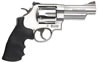 Smith & Wesson 629 Revolver 163603, 44 Remington Mag, 4", Rubber Grip, Satin Stainless Finish, 6 Rd, Red Ramp, White Outline Sights