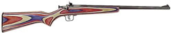 Crickett Single Shot Bolt Action Rifle 253, 22 LR, 16 1/8", Red, White & Blue Lam w/Pistol Grip Stock, Blued Steel Finish