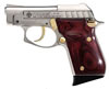 Taurus PT-22 Small Frame Pistol 1220035G, 22 LR, 2-3/4", Rosewood Grip, Nickel W/Gold Highlights Finish, 8 Rd