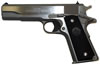 Colt 1991 Government Pistol O1091, 45 ACP, 5", Checkered Black Rubber Grip, Stainless Finish, 7 Rd
