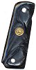 Ajax 12MBP Black Pearlite Polymer Pistol Grip w/Medallion For Colt 1911