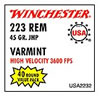 Winchester USA Rifle Ammunition USA222502, 22-250 Remington, Jacketed Hollow Point (JHP), 45 GR, 4000 fps, 40 Rd/bx Winchester USA Rifle Ammunition USA222502, 22-250 Remington, Jacketed Hollow Point (JHP), 45 GR, 4000 fps, 40 Rd/bx