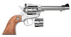 Ruger Single Six KNR5 Revolver 0625, 22 LR / 22 WMR, 5 1/2 in, Rosewood Grip, Stainless Finish, 6 Rd, Adj Sights