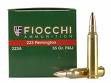 Fiocchi Shooting Dynamics Rifle Ammunition 223A, 223 Remington, Full Metal Jacket, 55 GR, 3240 fps, 50 Rd/bx