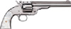 Uberti 1875 No. 3 2nd Model Top Break Revolver U348574, 38 Special, 5", Pearl-style Stock, Nickel Finish