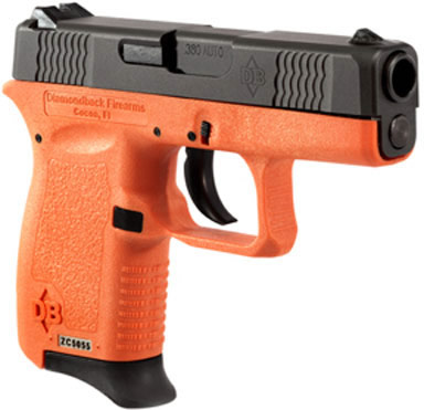 Diamondback DB9 9mm Pistol DB9HO, 9mm, 3 in, Orange Polymer Grip, Black Finish, 6 Rd
