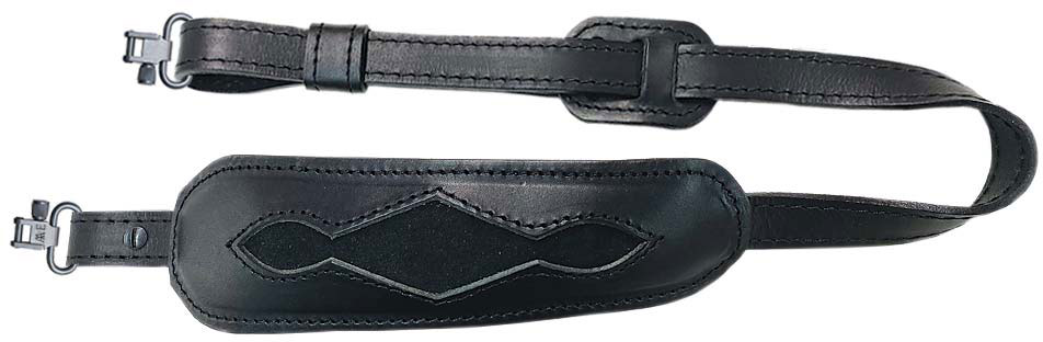 AA&E Leathercraft Oil Distressed Rider Leather Trophy Gunsling w/ Metal Swivels, Black Suede Inlay (8501091S010)